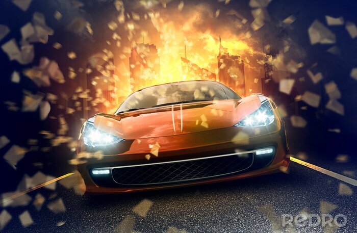 Bild Sportwagen in der Stadt