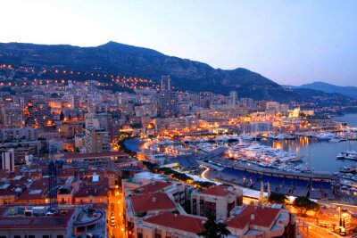 Bild Stadt bei Dämmerung Monaco