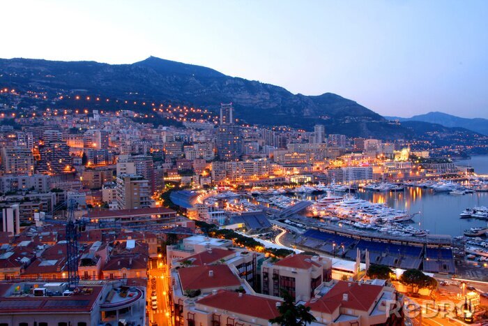 Bild Stadt bei Dämmerung Monaco