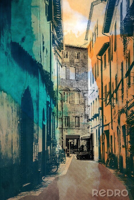 Bild Stadt Lucca, Postkarte