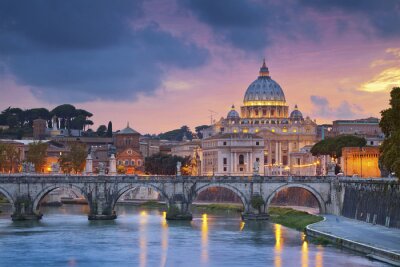 Stadt Rom und Sonnenuntergang