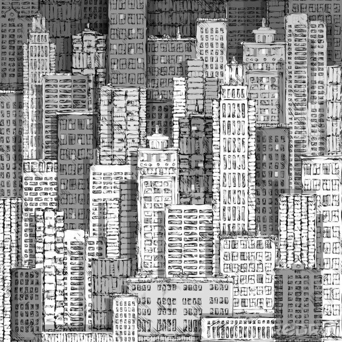 Bild Stadtbild Gebäude Linie Kunst Vektor-Illustration