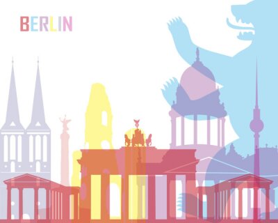 Städte Europas Grafik mit Berliner Denkmälern