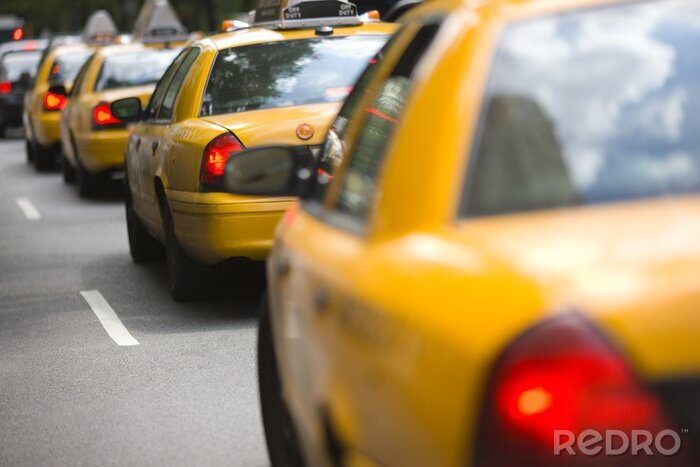 Bild Stau mit gelben Taxis