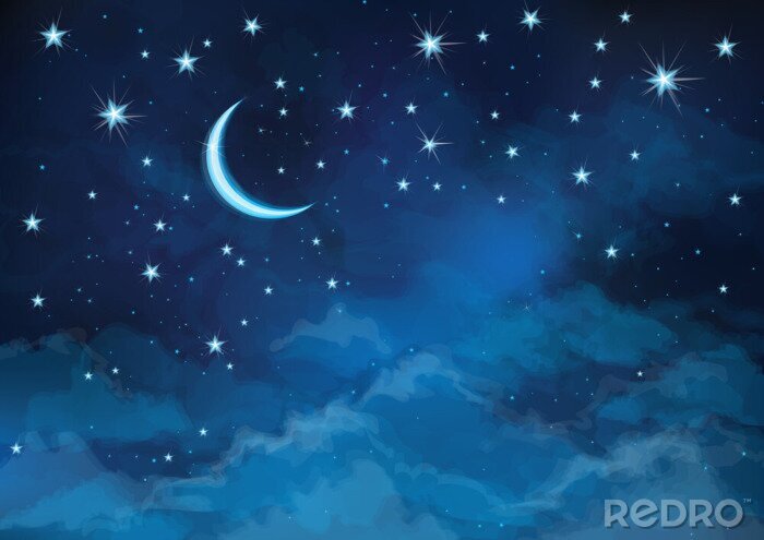Bild Sternenhimmel mit Mond