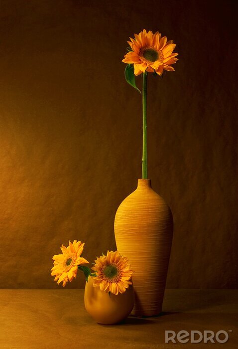 Bild Stillleben drei Sonnenblumen