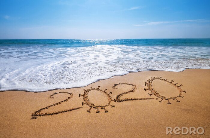 Bild Strand mit Schrift im Sand