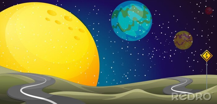 Bild Straße auf einem Planeten im Weltraum