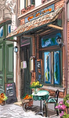 Poster Street in paris - Illustration