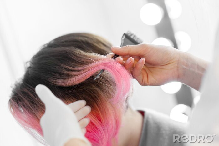 Bild Stylen von rosa Haar