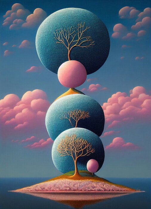 Bild surreales Land der Bäume