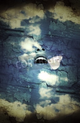 Bild Surrealismus Porträt auf Textur