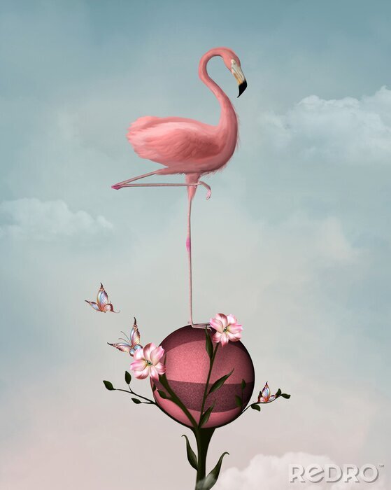Bild Surrealistischer Flamingo