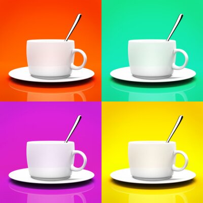 Bild Tasse in vier Versionen