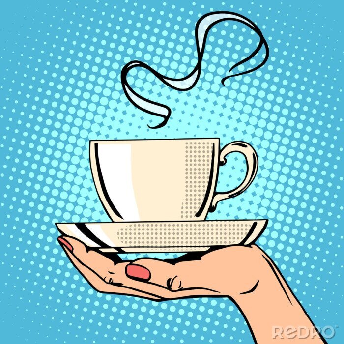 Bild Tasse Kaffee auf blauem Hintergrund