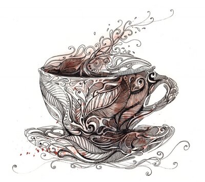 Tasse Kaffee Zeichnung