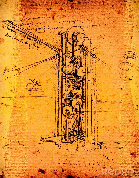 Bild Technische Zeichnung von Leonardo Da Vinci