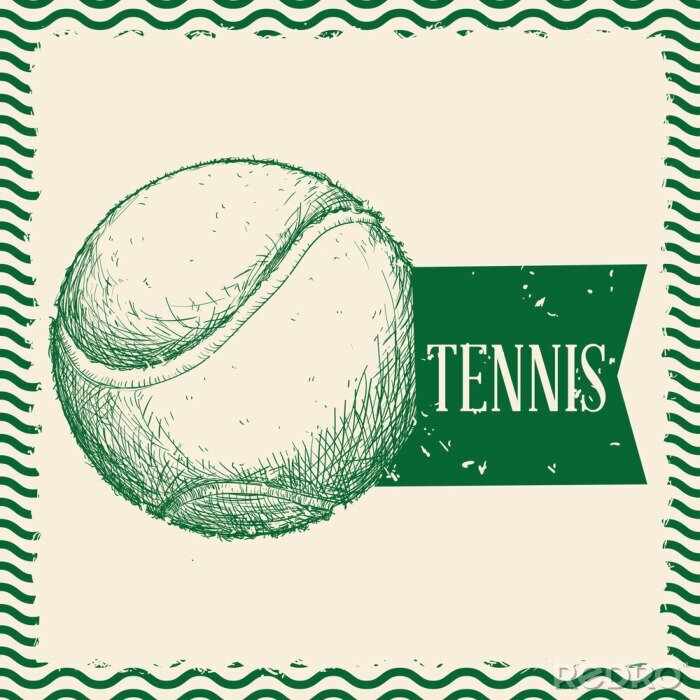 Bild Tennis Tennisball wie gemalt