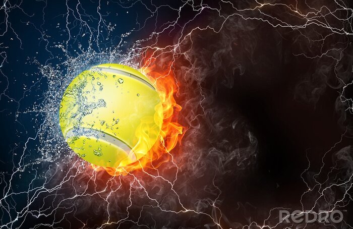 Bild Tennisball zwischen Naturgewalten