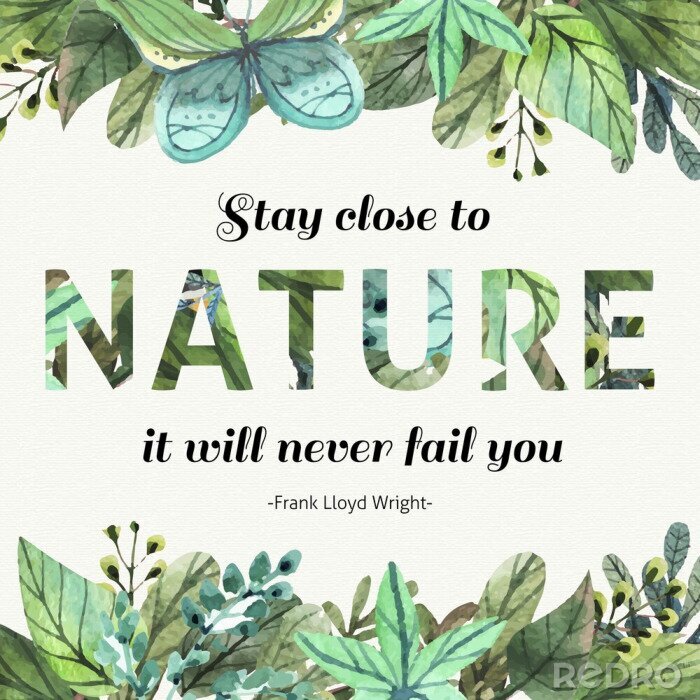 Bild Thema Natur mit dekorativem Zitat