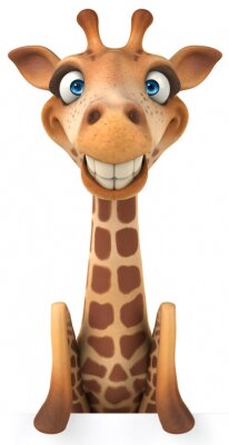 Tiere für Kinder Giraffe mit großen Zähnen