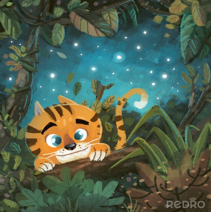 Bild Tiger im Wald für Kinder