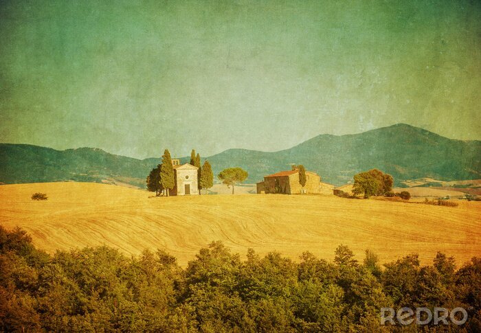 Bild Toskana Landschaft Vintage