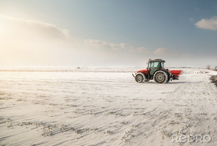 Bild Traktor und Winterfeld