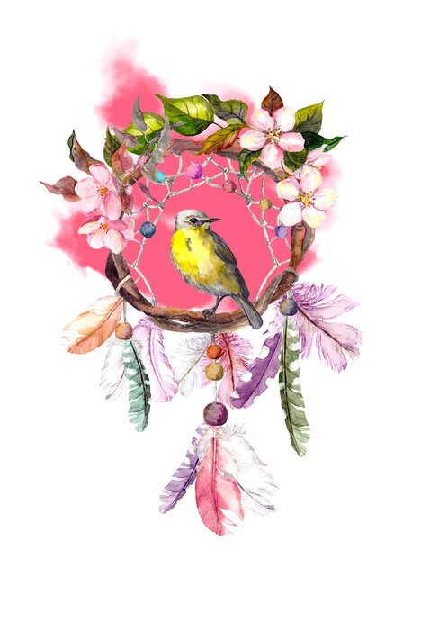 Bild Traumfänger mit einem gelben Vogel