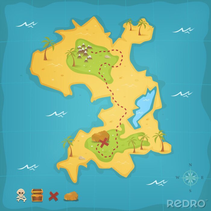 Bild Treasure Island und Piraten-Karte