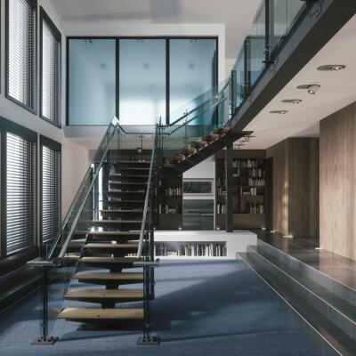 Bild Treppe mit Metall-Glas-Geländer