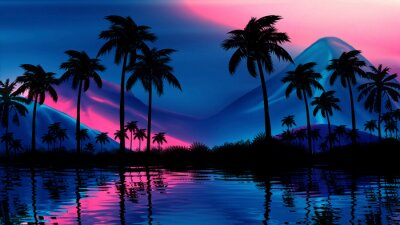 Bild Tropische Landschaft mit Palmen