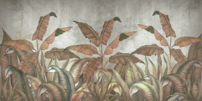 Bild Tropische Vegetation auf dem Hintergrund einer Betonmauer