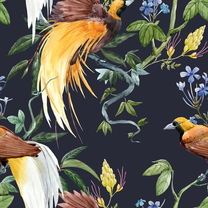 Bild Tropische Vögel und Pflanzen