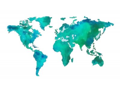 Bild Türkisfarbene Weltkarte