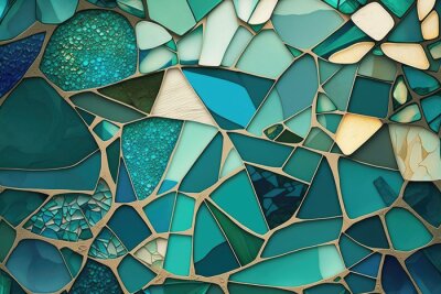 Bild Türkisfarbenes Mosaik aus Glasstücken