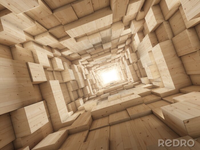 Bild Tunnel 3D aus Holz