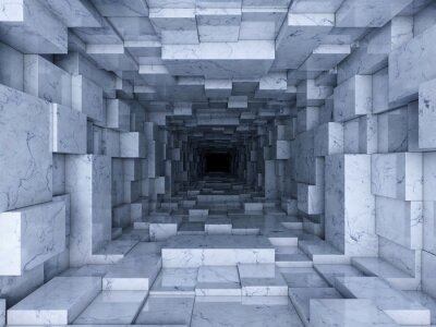 Bild Tunnel 3D aus Steinblöcken