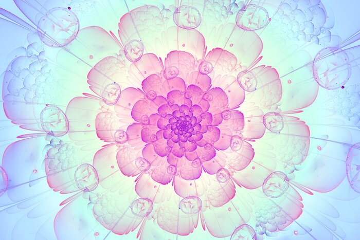 Bild Tunnel 3D mit violetten Blumen