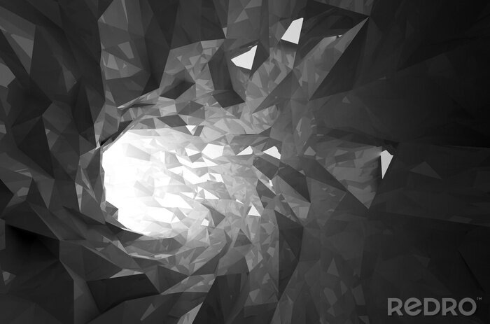 Bild Tunnel schwarz weiß aus Kristallen