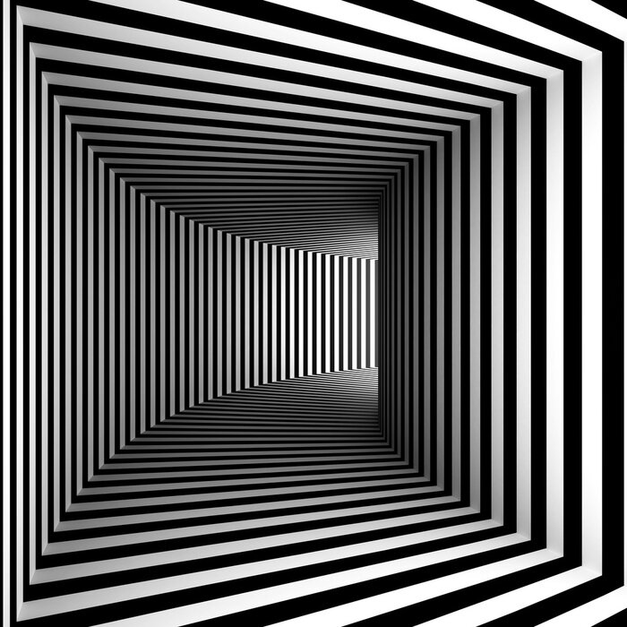 Bild Tunnel schwarz-weiß Op-Art