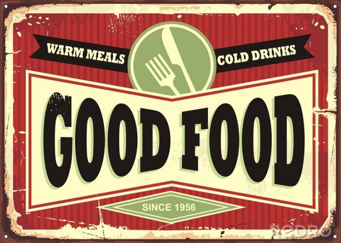 Bild Typografie auf einem Retro-Schild