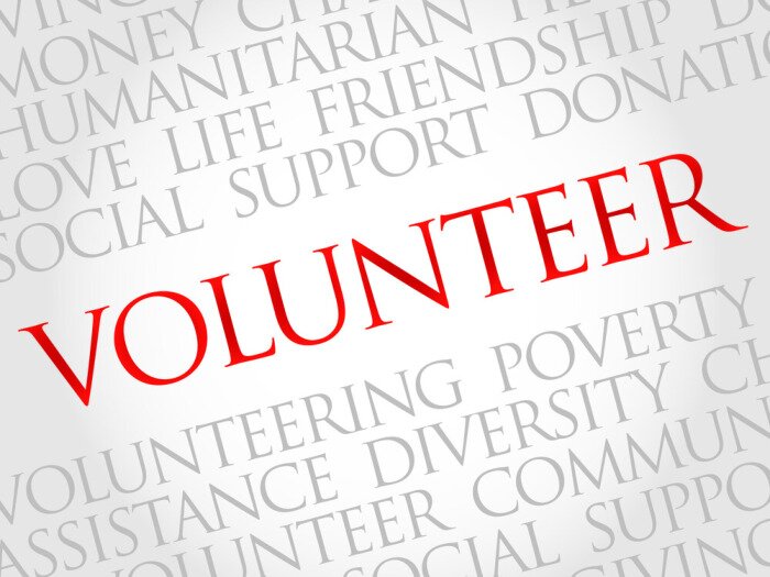 Bild Typografisches Muster mit dem Wort Freiwilliger.