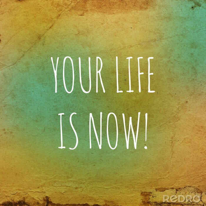 Bild Typografisches Zitat Das Leben ist jetzt