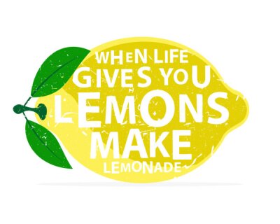 Typografisches Zitat über Zitronen und Limonade