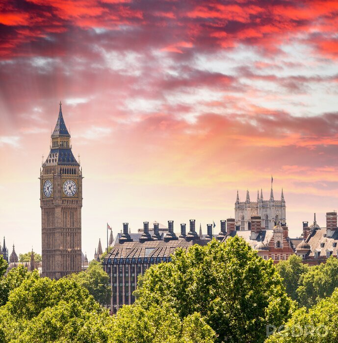 Bild Untergehende Sonne über London