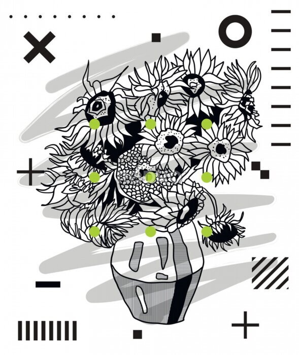 Bild Van-Gogh-Sonnenblumen in einem modernen Stil