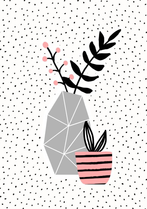 Bild Vase mit Blumen im skandinavischen Stil