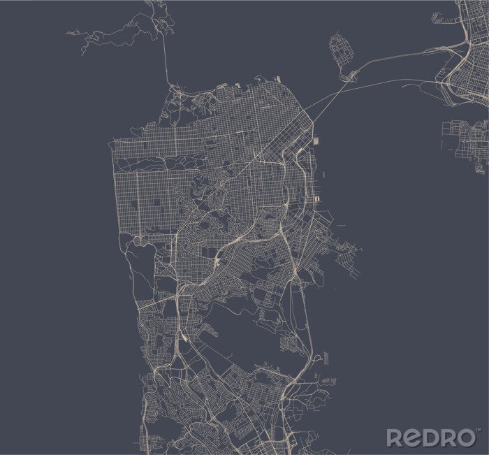 Bild vector map of the city of San Francisco, USA