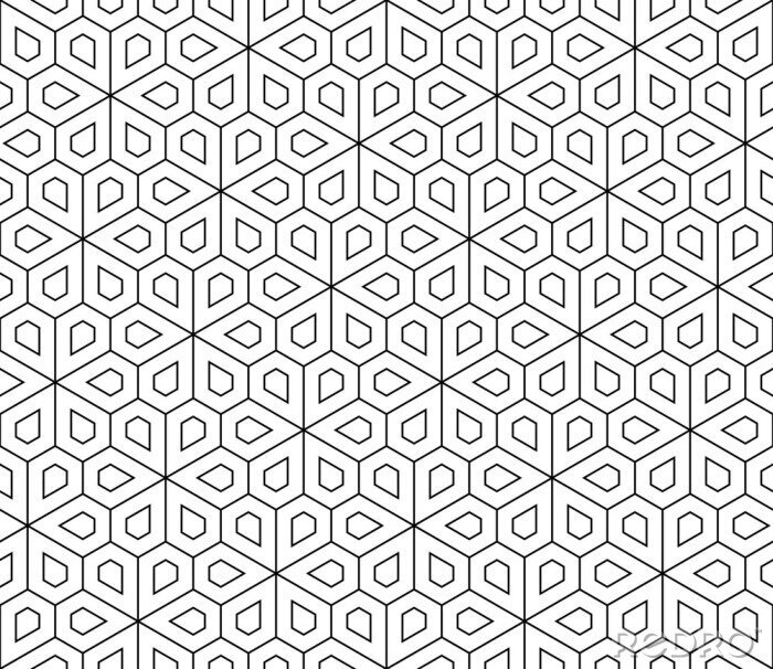 Bild Vector moderne nahtlose Geometrie Muster Blume, Schwarz-Weiß-abstrakten geometrischen Hintergrund, Tapetendruck, Monochrom Retro Textur, hipster Mode-Design